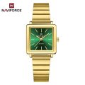 NAVIFORCE NF5048 Stylish Square Women’s Watch with Japanese Quartz Movement and Stainless Steel Strap.