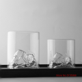 Large 3D Mountains Japanese Glasses Old Fashioned Rock Glass glass Wood Gift Box Tumbler Cup. 