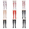 Halloween New Halloween Themed Long Stockings for Masquerade Cosplay Festival Party Spider Web Bloody Printed Over Knee Thigh High SocksDolls Accessories. 
