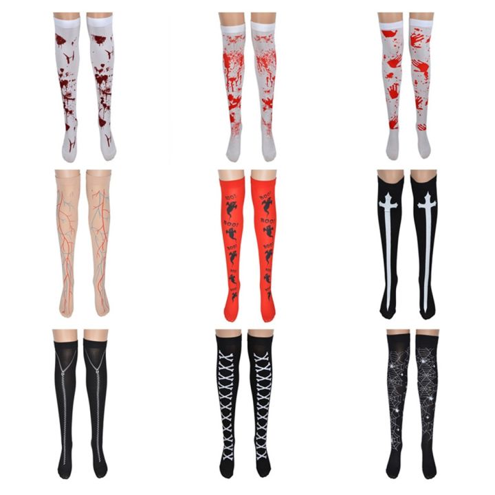 Halloween%20New%20Halloween%20Themed%20Long%20Stockings%20for%20Masquerade%20Cosplay%20Festival%20Party%20Spider%20Web%20Bloody%20Printed%20Over%20Knee%20Thigh%20High%20SocksDolls%20Accessories%20-%20Image%203
