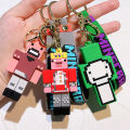 New 3D Game Minecraft PVC Keychain Ainme Steve Creeper My World Character Pendant Keychain Cute Bag Car Hanging Keyring For Fans Cherry Super Store.