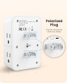 LENCENT 2 Prong Power Strip, 3 to 2 Prong Outlet Adapter, Polarized Plug, 3-Sided 8 Outlets Widely Spaced Extender, Compact Wall Plug Splitter Tap for Non-Grounded Outlets.