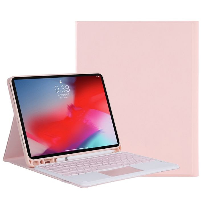 YT11B-A%202021%20Detachable%20Candy%20Color%20Skin%20Texture%20Round%20Keycap%20Bluetooth%20Keyboard%20Leather%20Case%20with%20Touch%20Control%20&%20Pen%20Slot%20&%20Stand%20For%20iPad%20Pro%2011%20(2021)(Black)%20-%20Image%209