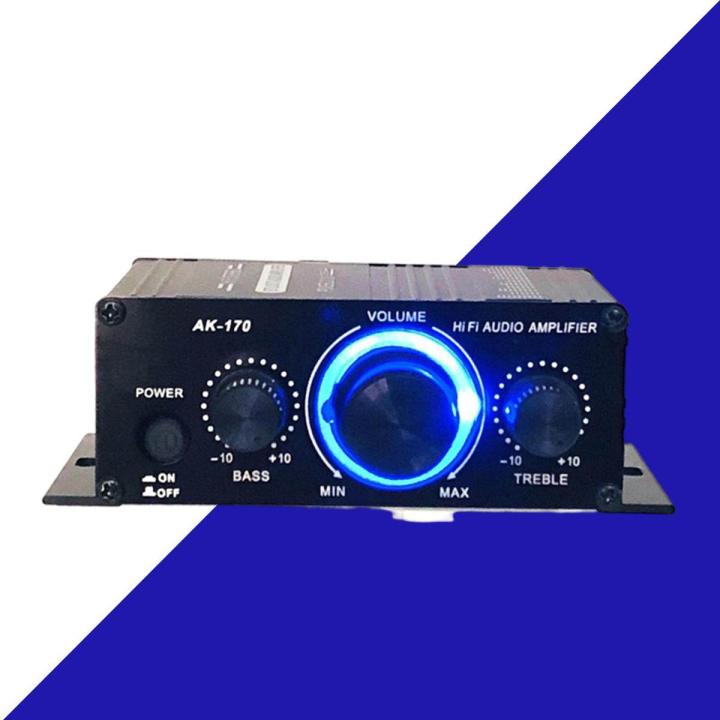 AK170 Mini Digital Power Amplifier Bass Audio Receiver 2CH for Home Car Use