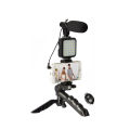 Exclusive AY-49 Phone Vlog Tripod Vlogging Kits Live Selfie Fill Light Integration with Remote Control Microphone LED Light. 