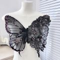 【Popular Categories】 Lace Fabric Butterfly Patch Fashion Large Butterfly Embroidery Mesh Clothes Patches 34CM Sweater Coat Accessories Wedding Dress Bridesmaid DIY Decor. 