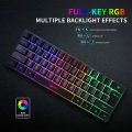 HXSJ 61 Keys Dual-mode Keyboard BT 5.0 Compact Keyboard 2.4G  RGB Backlit Keyboard Double Shot Injection Keycaps. 