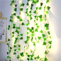 Artificial Ivy Vine Fairy Lights 20 LED Battery Included Green Leaf Garland – Leaf with Light / Only Leaf / Only Fairy Light – Bedroom Wall Wedding Party Balcony Home Decoration.