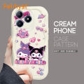 FELMYST for Realme C61 C63 Back Cover Cartoon Kuromi Cream Texture Wavy Edge Soft Silicone Phone Case. 