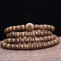 Authentic natural bean wood Tibetan six-character mantra Tibetan Buddhist prayer rosary 10mm unisex bracelet.
