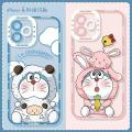 Casing For Realme C53 C55 C35 C33 C30 C11 2021 C20 C12 C15 C21Y C25Y C21 cover Angel Eyes Crystal Cartoon Doraemon Soft Clear Case Lens Protection Transparent Shockproof Square TPU Silicone Full Protection Cute. 