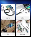 3 In 1 100W USB Type C Fast Charging Cable For iPhone Xiaomi Poco Huawei Samsung Micro USB Type C Multi Port Charging Wire.