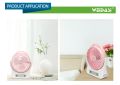 WEIDASI WD-202 Rechargeable 2400mAh Battery Up-Down Movable Portable Desk Fan With LED Lamp. 