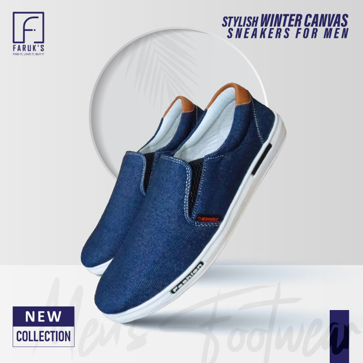 Stylish%20Black%20And%20Blue%20Color%20Winter%20Canvas%20Sneakers%20for%20Men%20-%20Image%203