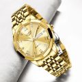 LIGE Ladies Wristwatch Luxury Waterproof Luminous Date Gold Watch For Women Dress Stainless Steel Quartz Women's Watches+Box. 