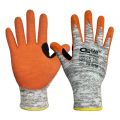 QearSafety Cut level 5 Protection Work Gloves, HPPE fiber Knitted, Sandy Orange Color Nitrile Palm Coated,Anti-slip, Flexible.