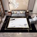 European Luxury Carpet Living Room Thickened Flannel Carpet Lounge Rug Mats Fluffy Kids Bedroom Rugs Golden Marble Large Mats.