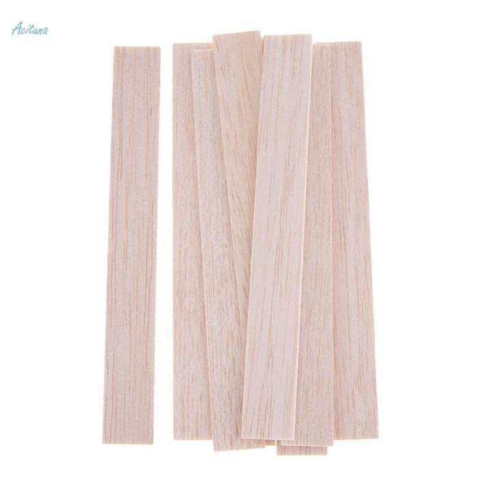 2X Natural Round Balsa Wood Woodcraft Flat Sticks Dowel 10 Pieces 150mm