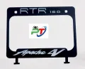 Full metal Back License plate cover or New design number plate cover for motorcycle Apache 4V. Black.