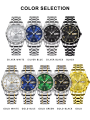 POEDAGAR 615 Quartz Stainless Steel Watch For Men - Two Tone Blue for Time lovers.