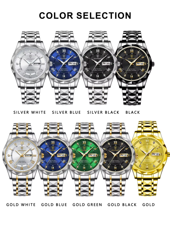 POEDAGAR%20615%20Quartz%20Stainless%20Steel%20Watch%20For%20Men%20-%20Two%20Tone%20Blue%20for%20Time%20lovers%20-%20Image%205