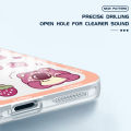 YYDS for OPPO A16 Back Cover Strawberry Bear Transparent Silicone Soft Case full lens protection Ultra Thin Phone Case. 