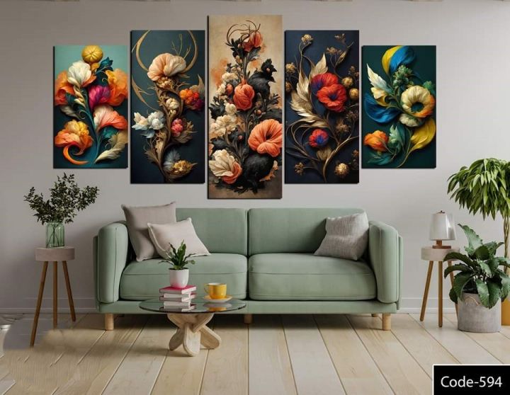 5Pcs In 1 Set Wall Canvas Art printing | Daraz.com.bd