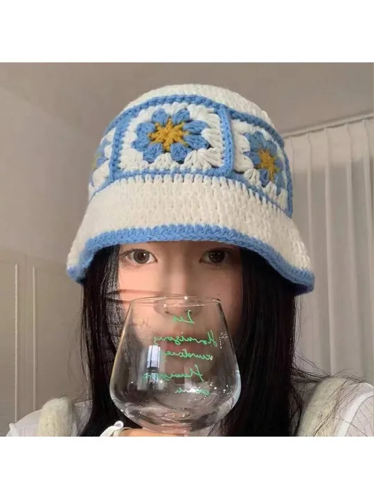 Summer%20Women%20Handmade%20Crochet%20Bucket%20Hat%20Bohemian%20Beach%20Knit%20Fashion%20Sun%20Hat%20Bob%20Femme%20Gorras%20-%20Image%202