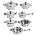 HG Stainless Steel Cookware Set Uniform Heat Conduction Pots Pans Stockpot Steam. 