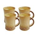 Natural Golden Bamboo Teacup 130 ml. Decorative Collection for Office, Drawing Room.Unique Collection of Indian Ancient Handicraft. Pack of 4. 