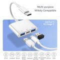 3 In 1 Type C OTG Adapter USB 3.0 PD Fast Charging Cable Splitter U Disk Reader Hub For Mobile Phone Laptop PC Accessories. 