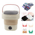 6L Mini Portable Bucket Washer Foldable Automatic Mini Clothes Washer with Soft Spin Dry 100-240V for Home Drom Baby Pet Clothes. 