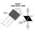 1ps- BTA41600B BTA41 BTA41-600B 40A Triac for electrical circuitry.
