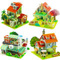 Villa House Castle Building Model 3D Cardboard Puzzle Jigsaw Toys Children's Interest Educational Toys Kids Gift.