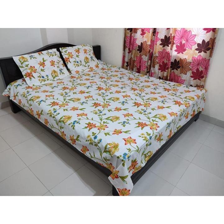 Digital Home Tex 8.5/7.5 Feet Double Size Bedsheet with Two Pillow Covers - Elegant Design - Cozy Bedding - Stylish and Attractive Choice