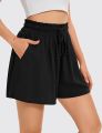 Soft Cotton Linen Women’s Shorts with Functional Side Pockets and Adjustable Waist.