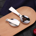 【Hot ticket】 Portable Foldable Spoon Silver Stainless Steel Picnic Camping Folding Spoon For Outdoor Hiking Travel Tableware Kitchen Supplies. 