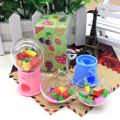 Set of 12 creative cartoon fruit erasers.