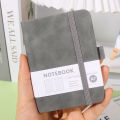 A7 Mini Color Notebook with Strap Pocket Small Horizontal Notebook Office Bookkeeping. 