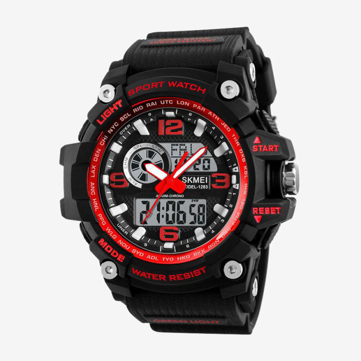 SKMEI Sports Fashion Digital Dual Display Countdown Chrono Alarm Waterproof Watch For Men 1283