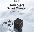 Baseus 30W GaN Charger PD Fast USB Type C Charger Support USB C PD3.0 QC3.0 Quick Charging For iP 15 14 13 12 Pro Max Tablets Google Pixel 6 7 8. 