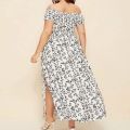 Plus Size Maxi Dress Elastic Chest Wrapped Fine Sewing Long Dress Bohemia Style Off Shoulder Long Dress.