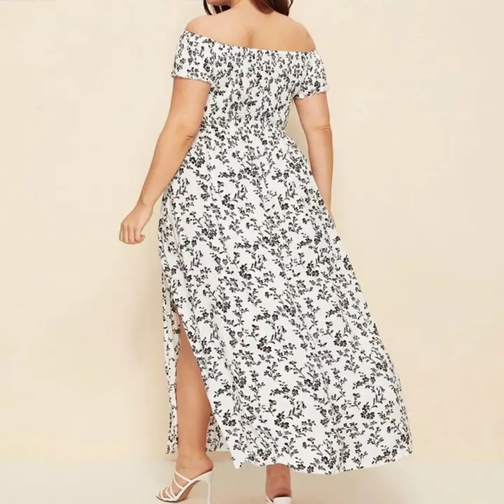 Plus%20Size%20Maxi%20Dress%20Elastic%20Chest%20Wrapped%20Fine%20Sewing%20Long%20Dress%20Bohemia%20Style%20Off%20Shoulder%20Long%20Dress%20-%20Image%202