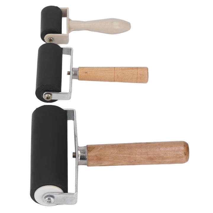 Brayer, 3Pcs Rubber Roller for Print Ink Stamping