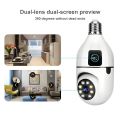 V380 SQ002 3 MP WiFi Bulb Camera – 360° Panoramic View Smart IP Security Camera, Colour Night Vision, Two-Way Audio & Motion Detection – E27 Socket. 