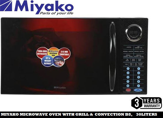 Miyako Microwave Oven with Grill & Convection Function B8, 30Liters.