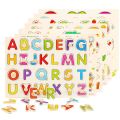 Wooden 3D Peg Puzzle English Alphabet Set - Montessori Smart Educational Toy For Children.