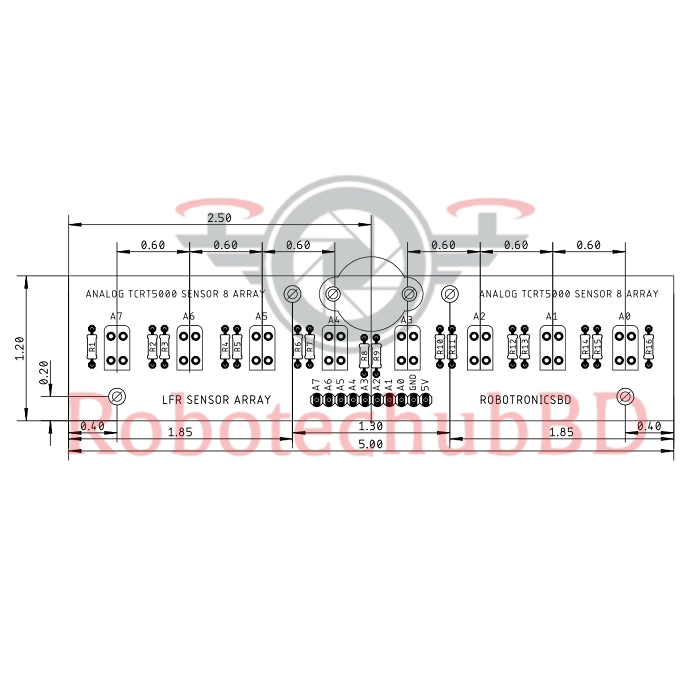 8-Array Line Follower Sensor Module (TCRT5000) | Infrared Line Tracking ...