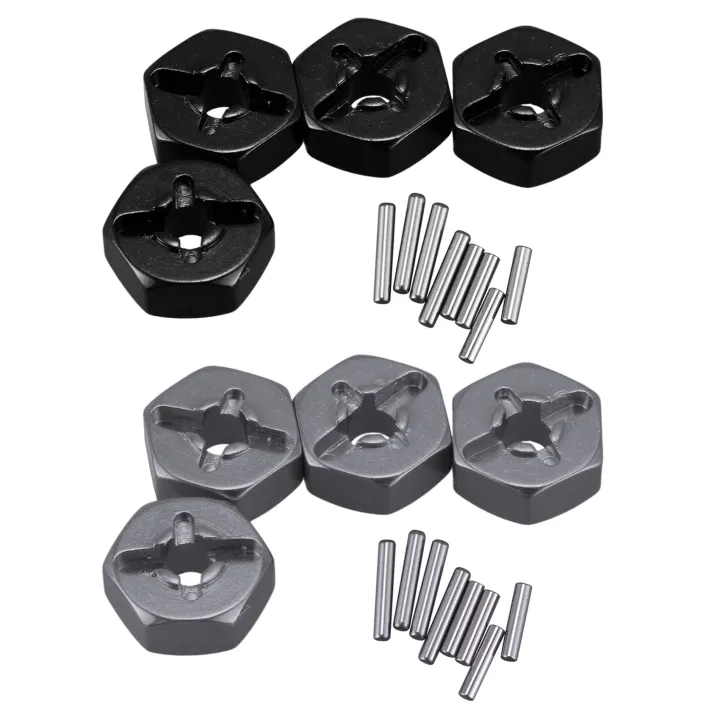 2%20Set%20Aluminum%20Alloy%2012mm%20Combiner%20Wheel%20Hub%20Hex%20Adapter%20Upgrades%20for%20Wltoys%20144001%201/14%20RC%20Car%20Spare%20Parts,Black%20&%20Grey%20-%20Image%202