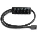 PWM Fan Hub Distributor 4-Pin 1 to 5 PC CPU Heatsink Box Fan Distributor Hub Adapter Cable for Computer Cooler. 